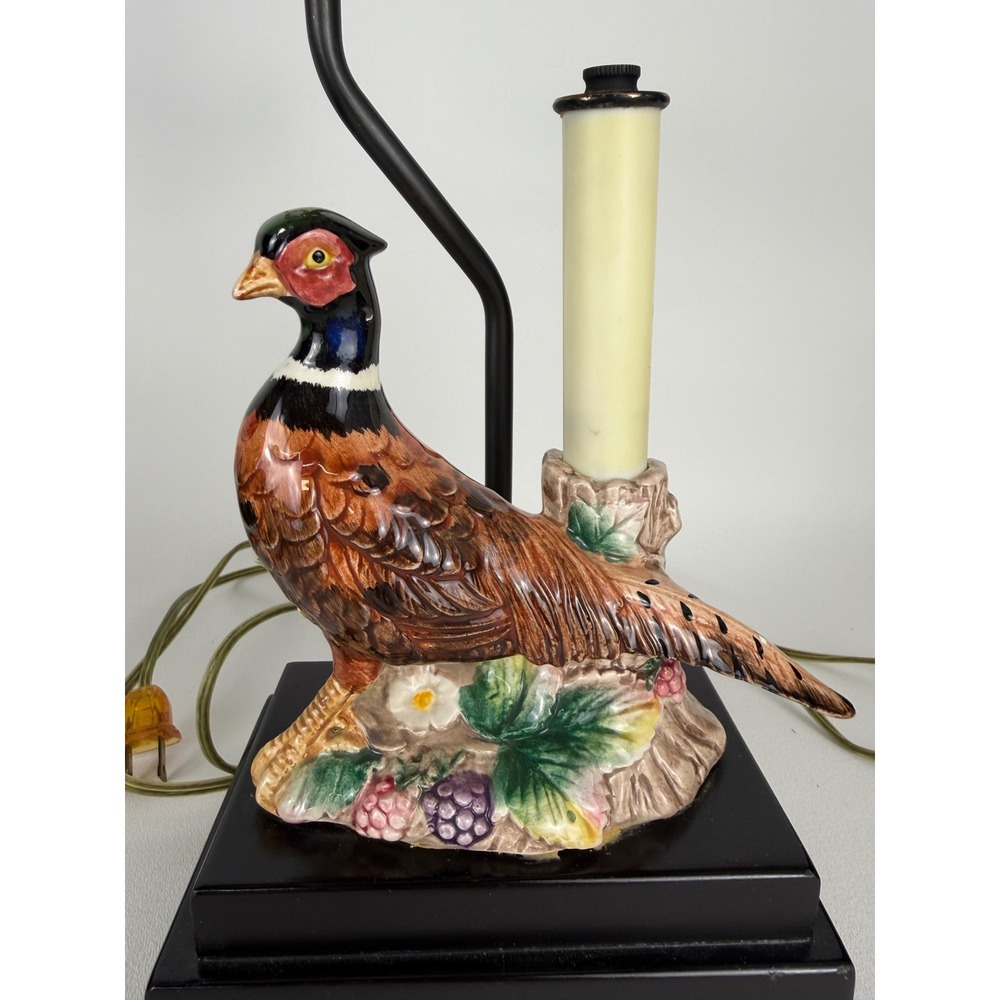 Fitz and Floyd Table Lamp Frederick Cooper Pheasant Vintage Ceramic Brass - Picture 2 of 16